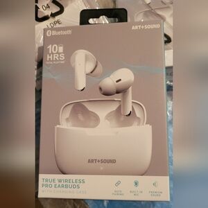 Bluetooth True wireless pro earbuds with charging case.